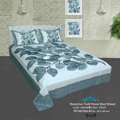 Classical Hometex Reactive Twill Panel Double Bed Sheet image