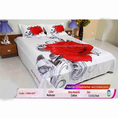 Classical Hometex Reactive Twill Panel Double Bed Sheet image