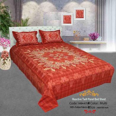 Classical Hometex Reactive Twill Panel Double Bed Sheet image
