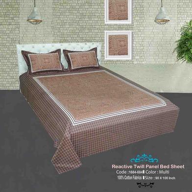 Classical Hometex Reactive Twill Panel Double Bed Sheet image