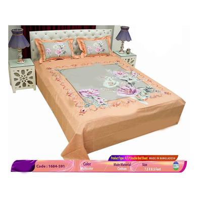 Classical Hometex Reactive Twill Panel Double Bed Sheet image
