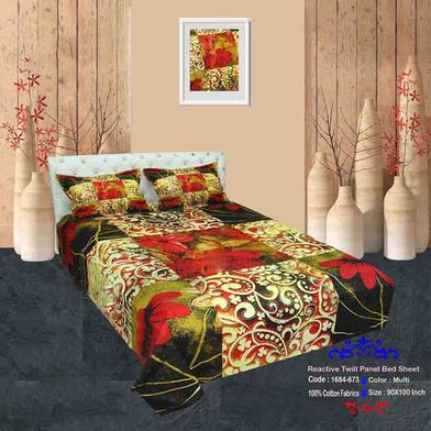 Classical Hometex Reactive Twill Panel Double Bed Sheet image