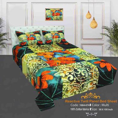 Classical Hometex Reactive Twill Panel Double Bed Sheet image