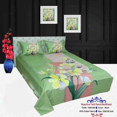 Classical Hometex Reactive Twill Panel Double Bed Sheet image