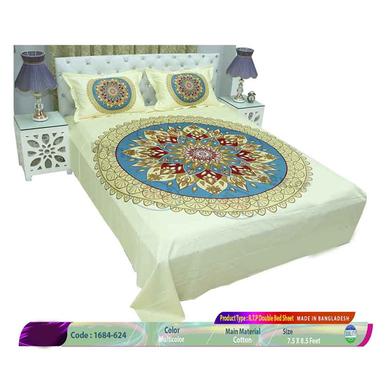Classical Hometex Reactive Twill Panel Double Bed Sheet image