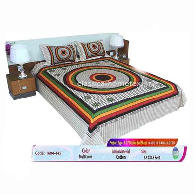 Classical Hometex Reactive Twill Panel Double Bed Sheet image