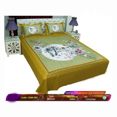 Classical Hometex Reactive Twill Panel Double Bed Sheet image