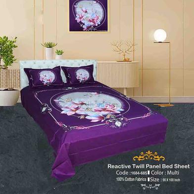 Classical Hometex Reactive Twill Panel Double Bed Sheet image
