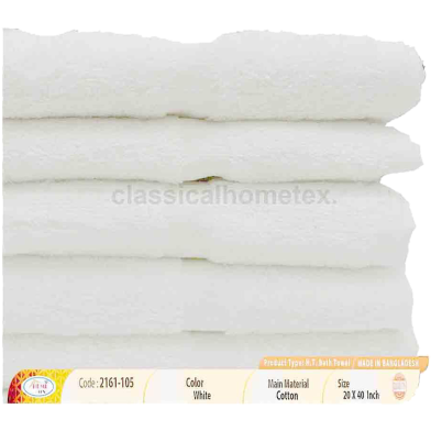 Classical Hometex White Bath Towel (Size 27″X54″) image