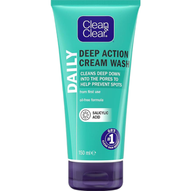 Clean and Clear Deep Action Face Cream Wash Tube 150 ml image