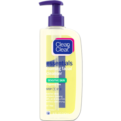 Clean and Clear Essentials Foaming Face Wash for Sensitive Skin – 240ml image