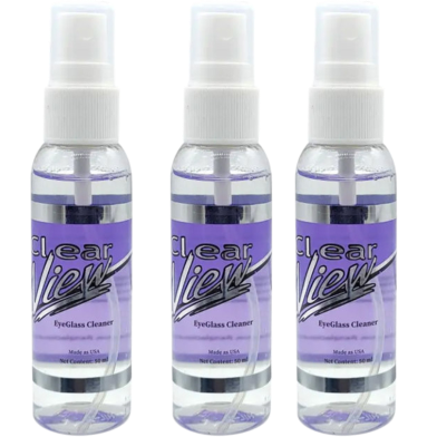 Clear View Premium Anti-Streak Eyeglass Sunglasses Lens Cleaner Spray With Flavor Sunglasses Cleaning Kit For Eyeglasses, Laptops, Smartphones, And Other Screens 3pcs image
