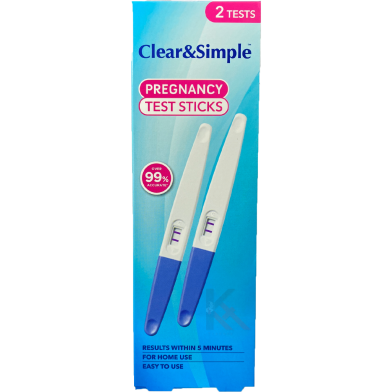 Clear and Simple Pregnancy Test Sticks 2 Tests -464893464 image