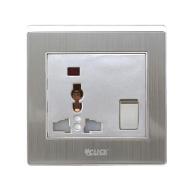 Click-Art-3 Pin Universal Socket With Switch 13A image