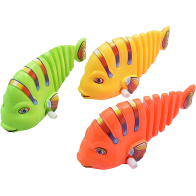 Clockwork Plastic Fish Simulation Animal Plush Jumping Stail Children's Toys -1 Pc image