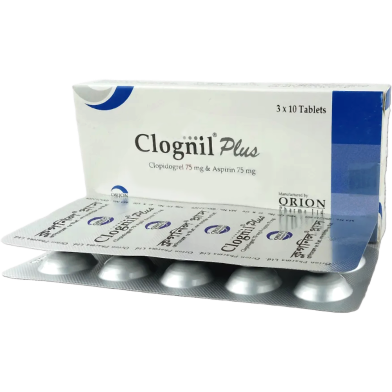 Clognil Plus 75 mg, 75 mg Tablet 10's Strip image