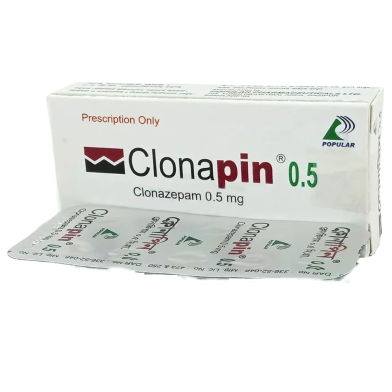 Clonapin 0.5 mg Tablet 10's strip image