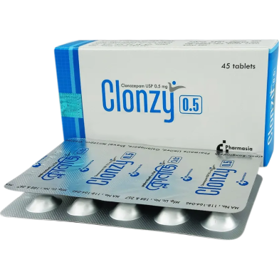Clonzy 0.5 mg Tablet 15'S Strip image