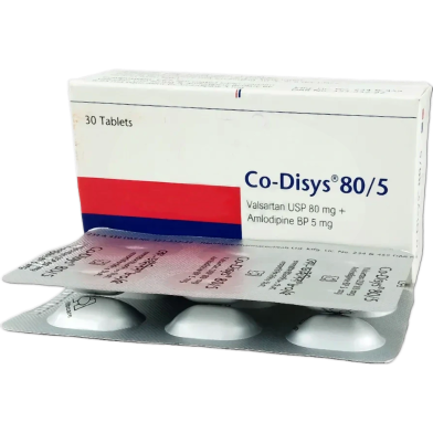 Co-Disys 5 mg, 80 mg Tablet 6's Strip image