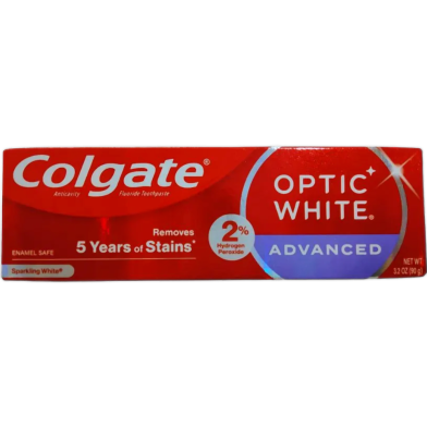 Colgate Optic White Advanced Hydrogen Peroxide Toothpaste-90gm image