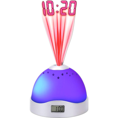 Colorful Projection Clock Star Sky Night Light image