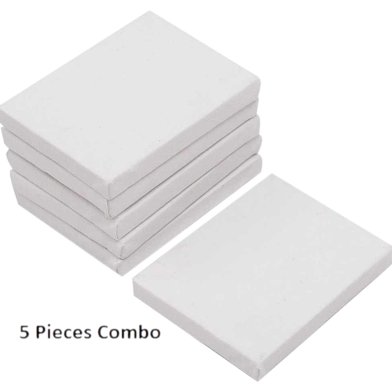 Combo of 8/10 Inches Drawing Canvas White - 5 Pcs image