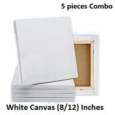 Combo of 8/12 Inches Drawing Canvas White - 5 Pcs image