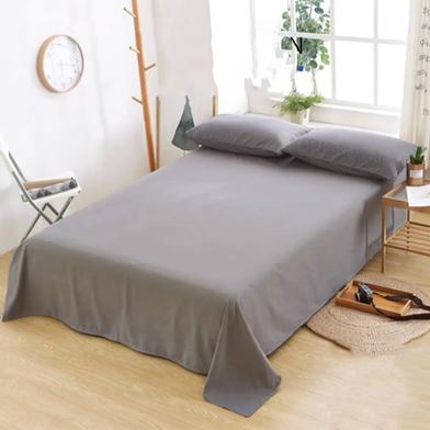 Comfort House Grey Colour King Size Bed Sheet With 2 Pcs Pillow Cover image