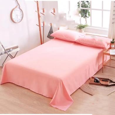 Comfort House Pink Colour King size bed sheet with 2 Pcs Pillow Cover image