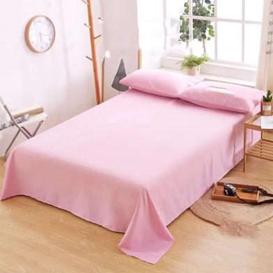 Comfort House Solid Pink Colour King Size Bed Sheet With Pillow Cover image