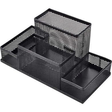 Compartment Metal Mesh Desk Organizer 4 Compartment image