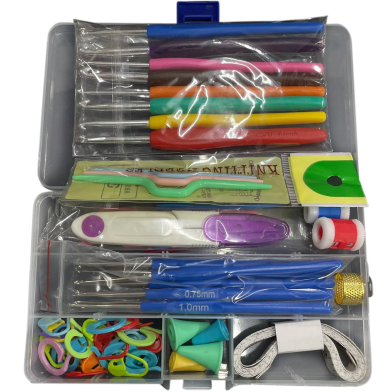 Complete 26 Pcs Crochet Hooks And Accessories Kit For Diy image