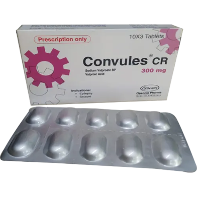 Convules CR 300 mg Tablet 10's Strip image