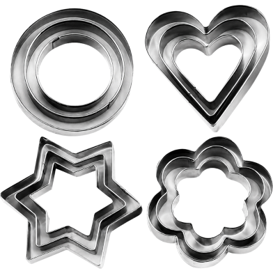 Cookie Cutter 12 Pcs - Silver image