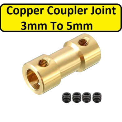 Copper Coupler 5mm To 3mm Universal Motor Shaft Joint Coupling Connector for RC Boat Electric Toy Car 775 DC Motor DIY Projects image