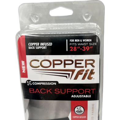 Copper Fit CFBACK-P Compression Back Support Belt - Black with Copper Trim. image