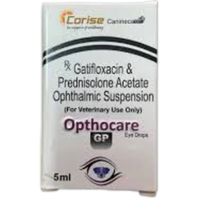 Corise Opthocare GP Eye Drops For Cats and Dogs 5ml (Gatifloxacin 0.3 percent w/v Prednisolone Acetate IP I percent w/v) image