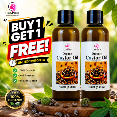 Cosprof Organic Castor Oil For Hair care 100ml (Buy 1 Get 1FREE) image