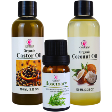 Cosprof Rosemary 10 Ml Castor 100 Ml Coconut 100 Ml Combo image
