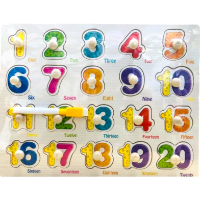Counting Numbers 123 Wooden Puzzle 2in1 Board for Kids image