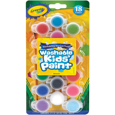 Crayola 42 Colors Washable Kids Paint Pot with Brush image