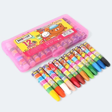 Crayons 12 Color Oil Pastels for Children, Student Crayons Painting Material Cartoon image
