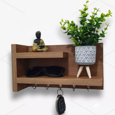 Creative Furniture Wall Mounted Key Rack With Shelf image