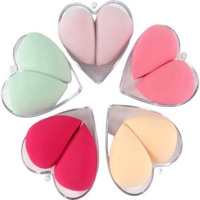 Creative New Heart Shape Powder Puff Makeup Tool - 1 box image