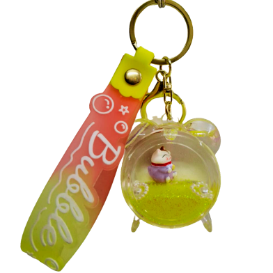 Creative Oil Key Chain Floating Quicksand Bottle Acrylic Car Key Bag ...