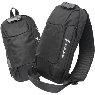 Cross Body Travel Bag With Password Lock Stylish, Lightweight Shoulder Sling Bag For Motorcycle Riders And Daily Use Dark Black 1 Pcs image