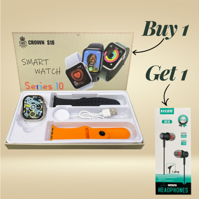 Crown S10 Series 10 Smartwatch (Buy 1 Get 1 Reeoo RX10 L-Plug Earphone FREE) image