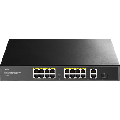 Cudy 16-Port 10/100M PoE Plus Switch With 2 Gigabit Uplink Ports Plus 1 SFP Port image