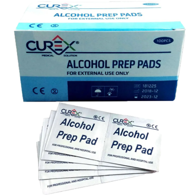 Curex Alchohol Prep Pads Box 100 Pcs image