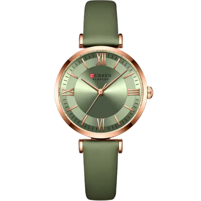 Curren 9079 Pu Leather Watches Women'S Quartz Leather Wristwatch-Light Green image